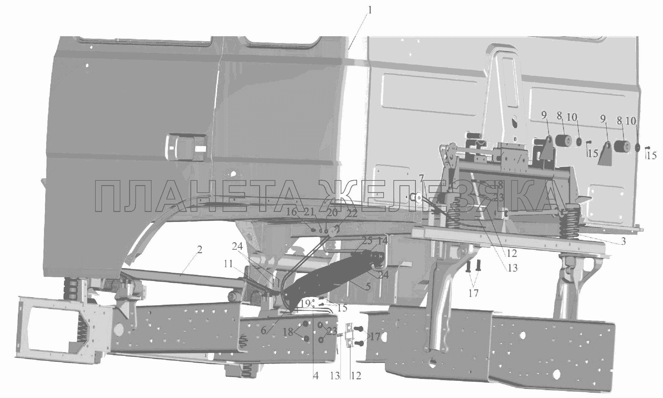Установка большой подрессоренной кабины МАЗ-6303A3, 6303A5